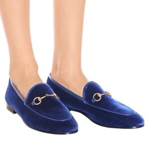 Gucci Jordaa horsebit velvet loafers